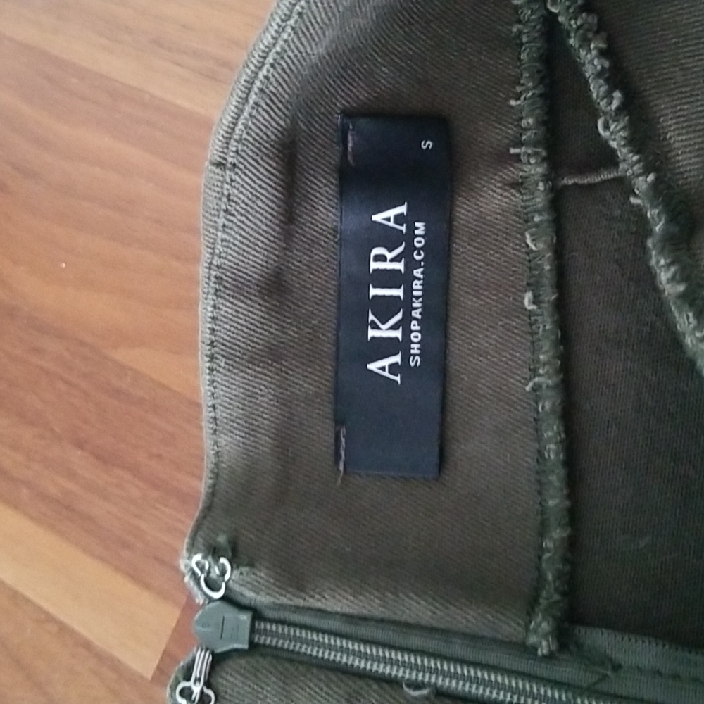 Olive green Akira lace up mini skirt - Picture 4 of 4